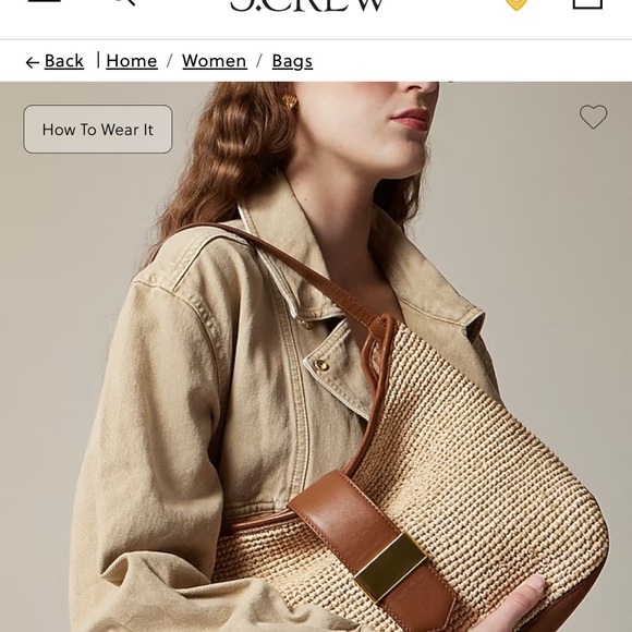J. Crew Handbags - J. Crew Tan and Brown Textured Shoulder Bag
